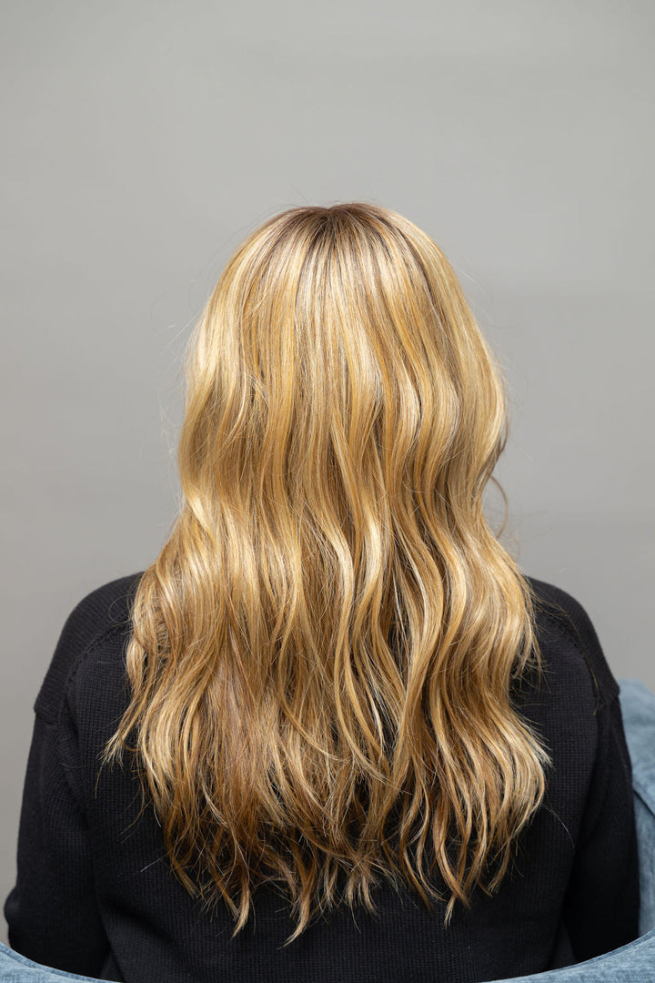 Frannie wearing Posh Wavez in Bronzed Honey-R