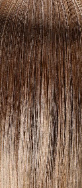 S14-26/88RO Sunshine | Medium Natural-Ash Blonde & Medium Red-Gold Blonde Blend roots to midlength, Light Natural Gold Blonde Blend midlength to ends