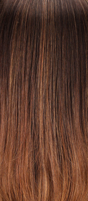 S6-30A27RO Autumn | Brown roots to midlength, Medium Natural Red & Medium Red-Gold Blonde Blend midlength to ends