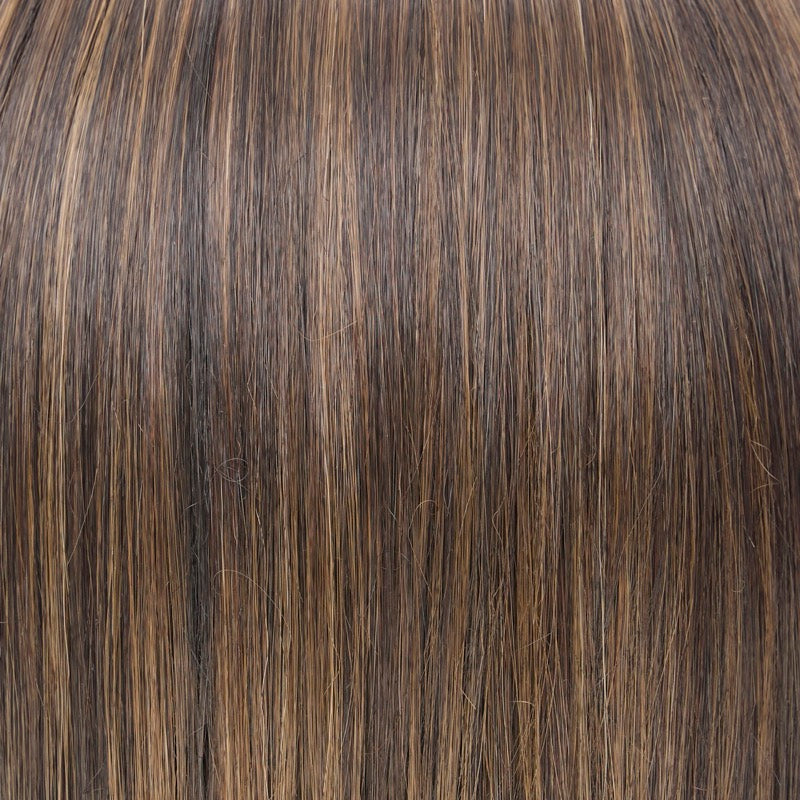 4/10S4 Mocha Latte | A blended dark brown with medium brown highlights and a soft shaded root. This cool-toned brunette creates natural-looking dimension while maintaining a rich, sophisticated depth.