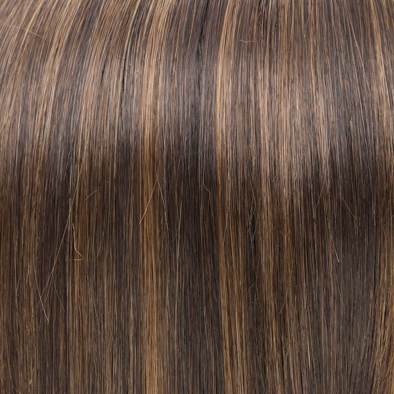 4/10S4 Mocha Latte | A blended dark brown with medium brown highlights and a soft shaded root. This cool-toned brunette creates natural-looking dimension while maintaining a rich, sophisticated depth.
