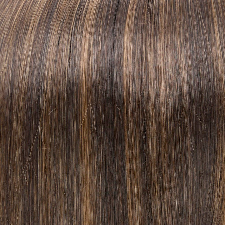 4/10S4 Mocha Latte | A blended dark brown with medium brown highlights and a soft shaded root. This cool-toned brunette creates natural-looking dimension while maintaining a rich, sophisticated depth.