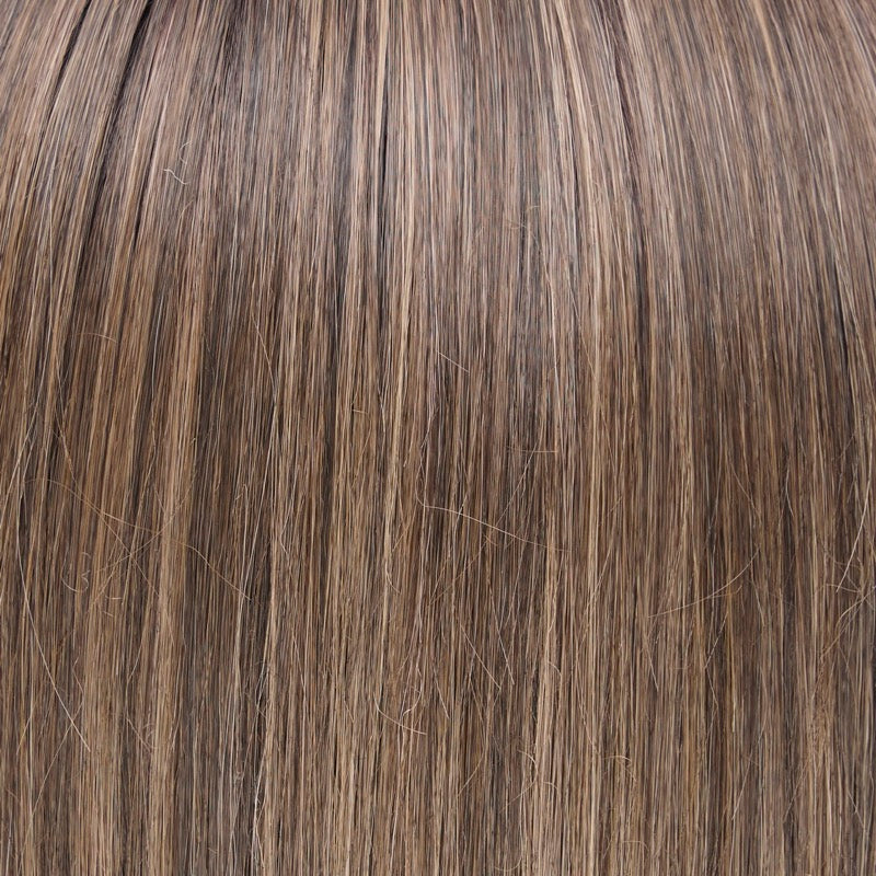 5/8S4 Hazelnut Mousse | A blended medium brown with light brown highlights and a dark brown shaded root. Cool undertones and subtle dimension create a natural, salon-inspired brunette with a soft, lived-in finish.