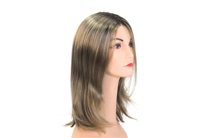 Blush Blonde Rooted | Dark Gold Blonde Auburn Blend Rooted Medium Brown