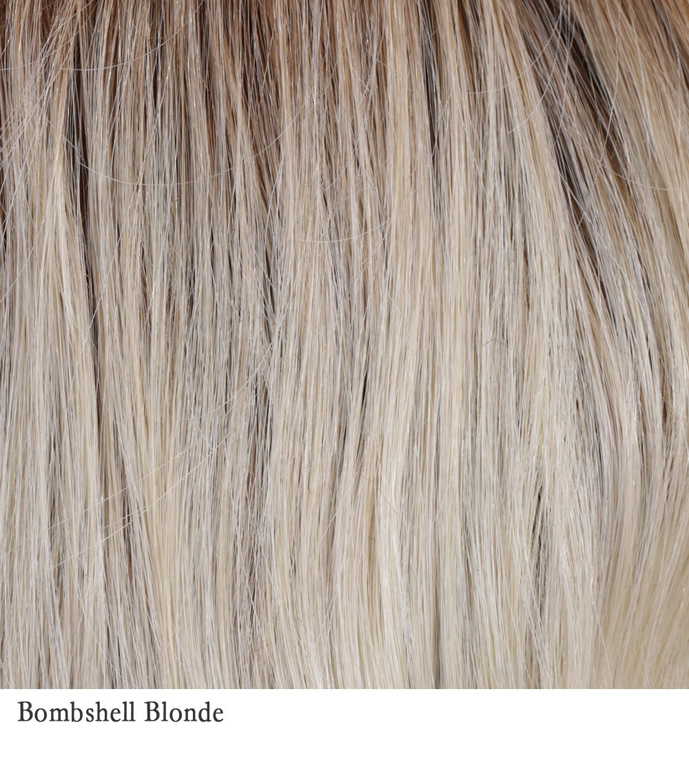 Bombshell Blonde 12R/60/88/1001 | Golden brown root with a blend of white, pure blonde and satin blonde.