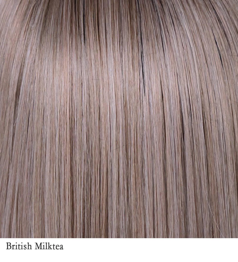 British Milktea 10/60/103+8 | British Milktea from BelleTress features medium to darker root color and the mixture of 8 different tones of browns and blondes to create the perfect milk tea color. This color is extremely versatile, spanning across ombré styles, mixing warm and cool tones from root to tip and more subtle all-over hues.