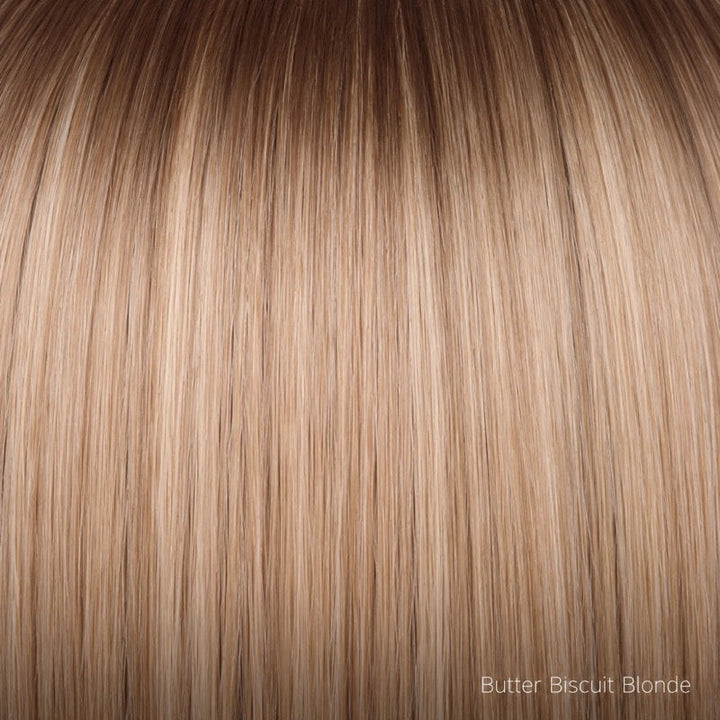 Butter Biscuit Blond | Butter Biscuit Blonde features a soft, pale chocolate root that melts seamlessly into a luxurious blend of buttery and biscuit blonde tones. This beautifully balanced mix creates stunning dimension and depth, offering a refined, multi‑tonal finish that feels both natural and elevated.