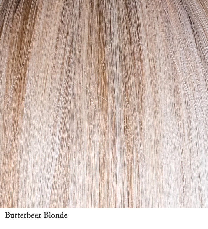 Butterbeer Blonde 8R/19/23 | Medium brown root with a blend of sandy blonde, ash blonde and light blonde.