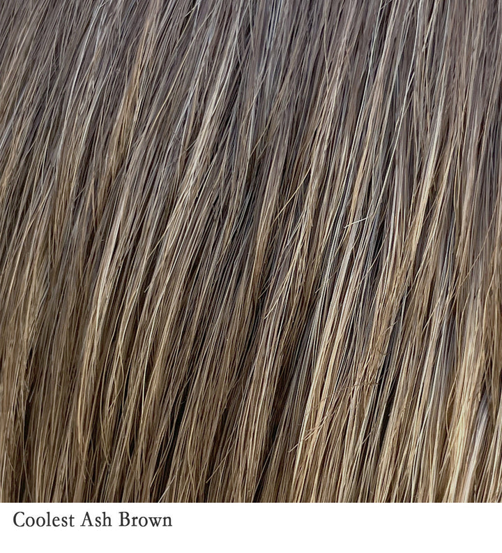 Coolest Ash Brown 8/14 | Unrooted, combination of light ash brown, cool medium brown with a hint of dark blonde subtle highlights.