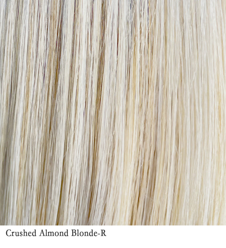 Crushed Almond Blonde-R 14/17/101+18 | Creamy, cooler blend of light to medium sandy blonde with chunky highlights of light ash blonde and platinum creating soft neutral light blonde with light and medium blended root color.