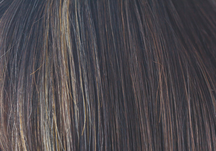 Caramel Brown | Cappucino-based with warm golden blonde highlights. Sectional highlights at the face and middle of nape