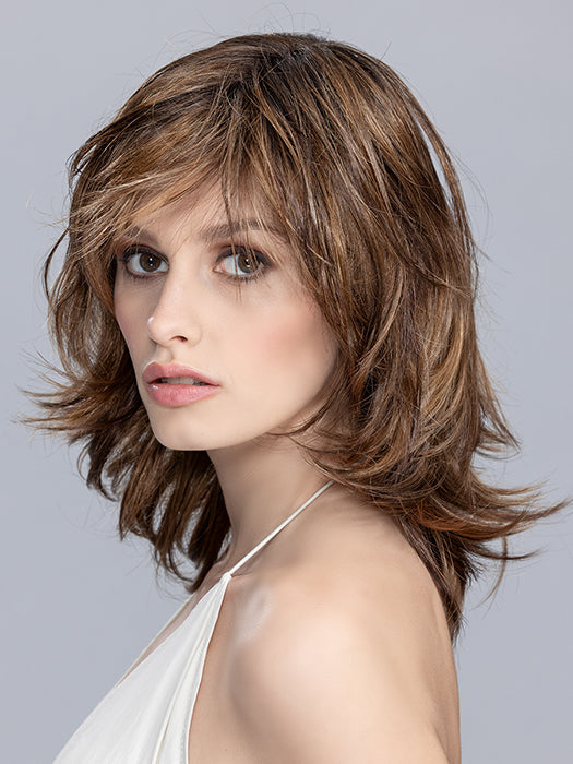 Tobacco Rooted 8.30.31.27 | Medium Brown Blended with Light Auburn and Light Reddish Auburn with Dark Strawberry Blonde Blend and Shaded Roots