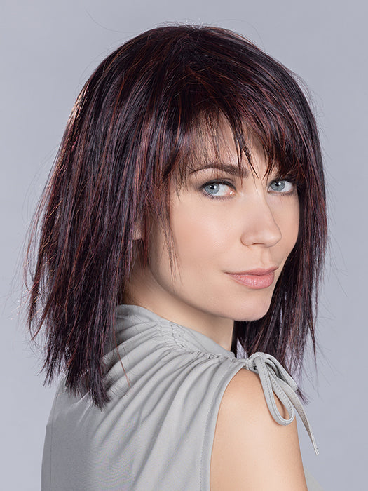 Cher (cut and Styled) in Aubergine Mix 131.133.132 | Deep Wine Red and Red Violet with Granat Red Blend