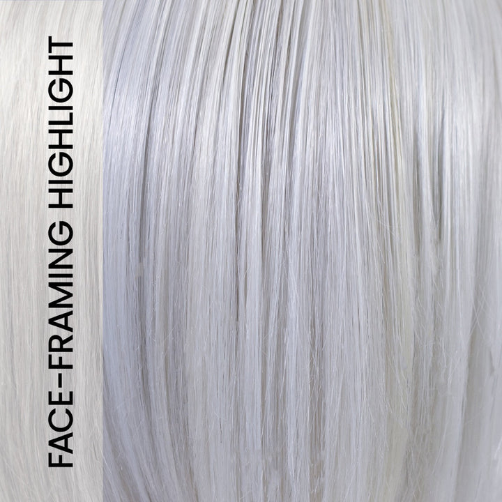 EL38/88/66 Silver Cream Lighted | Light Grey Blended with Platinum White, Highlighted with Silver Grey and Face Framing Highlights