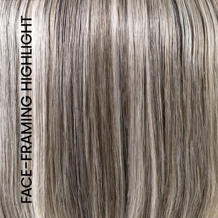 EL52/38/49/R8 Smoky Toffee Lighted | Light and Dark blends of Salt and Pepper and Brown with Root and Face Framing Highlights