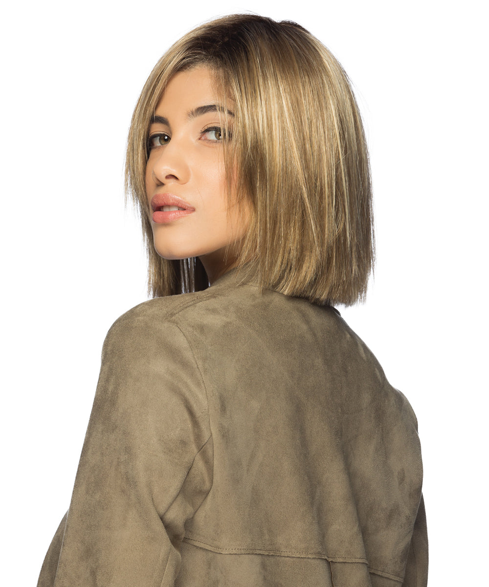 RH12/26RT4 - Light Brown with Chunky Golden Blonde Highlights & Dark Brown Roots