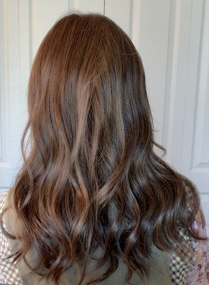 Marlene wearing Fiona Lite in 6F27 Caramel Syrup
