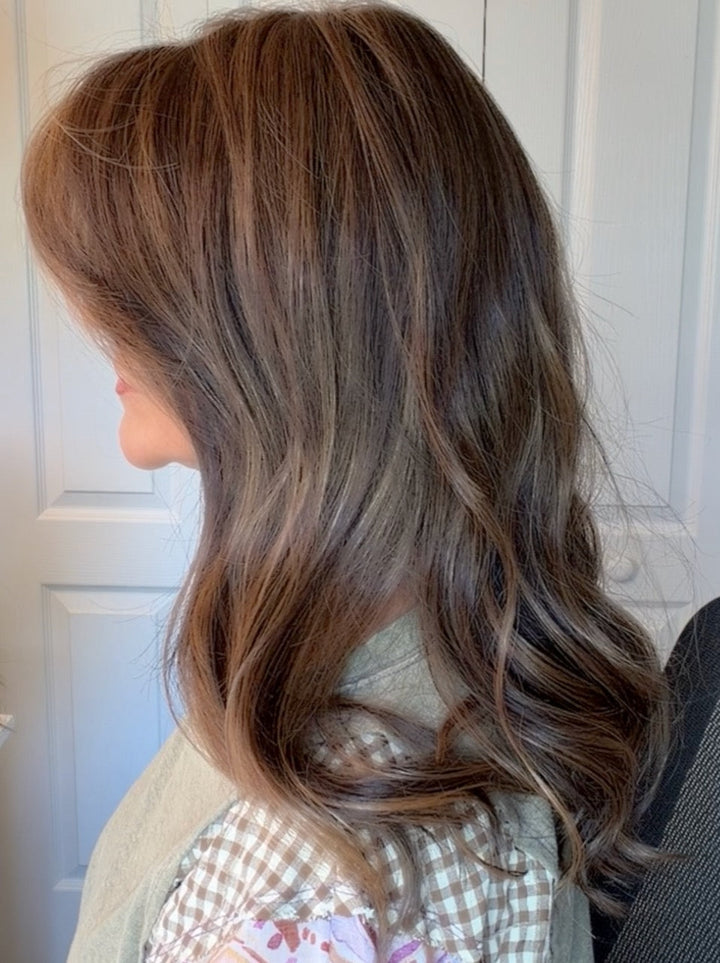 Marlene wearing Fiona Lite in 6F27 Caramel Syrup