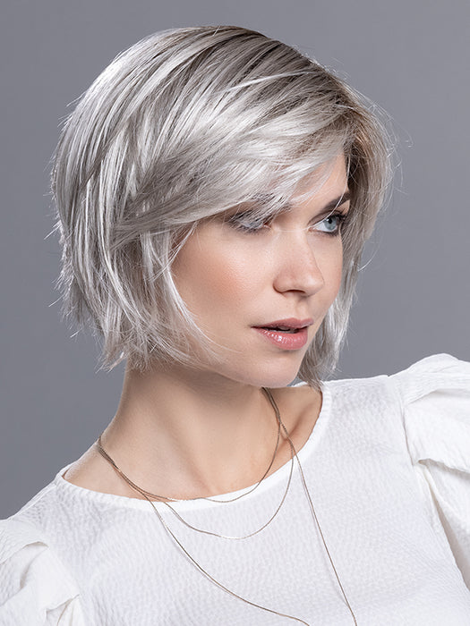 French in Silver Blonde Rooted 60.24.56 | Pure Silver White Blended with Light Ash Blonde