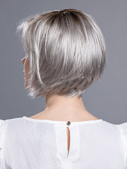 French in Silver Blonde Rooted 60.24.56 | Pure Silver White Blended with Light Ash Blonde