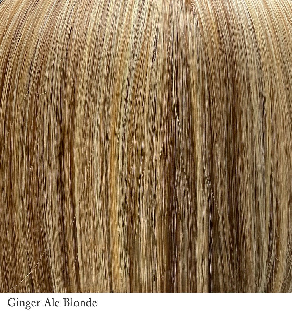 Ginger Ale Blonde 8/25/613 | Unrooted warm blonde with variegated colors of medium brown, medium and light gold blonde, highlighted with light blonde.