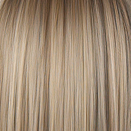 Greige-R | A perfect blend of silver-grey and beige tones creates a sophisticated look. Adding a medium brown root completes the overall color appearance, making it a great alternative to traditional blonde shades.