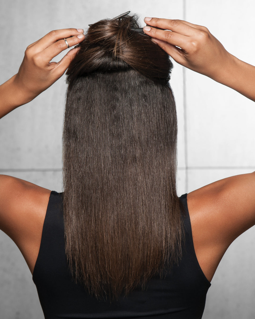 18″ Human Hair Highlight Extension Step 1