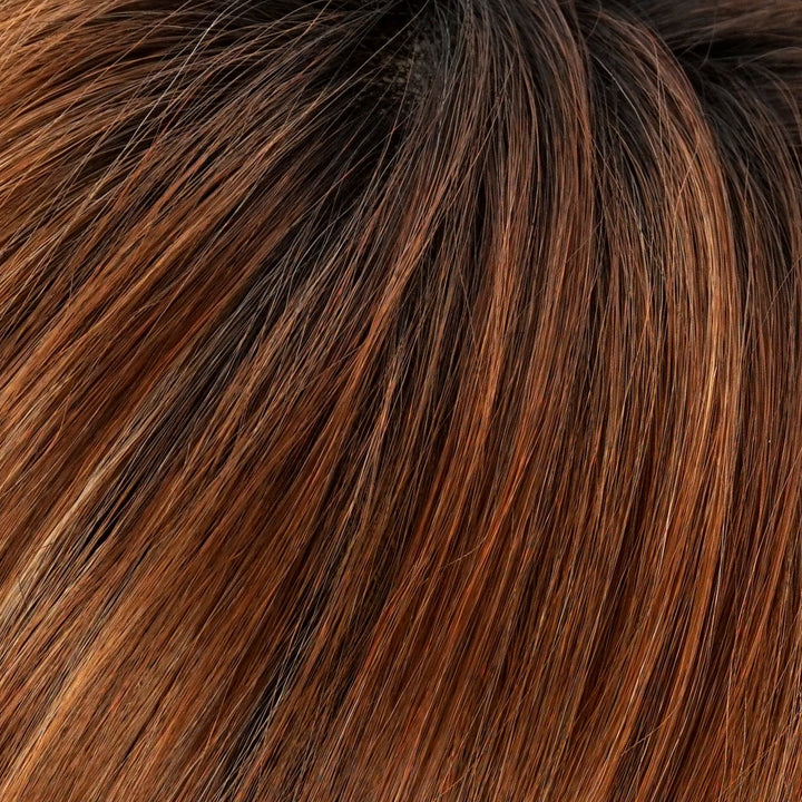30A27S4 Shaded Peach | Medium Red & Medium Red-Gold Blend, Shaded with Dark Gold Brown Roots