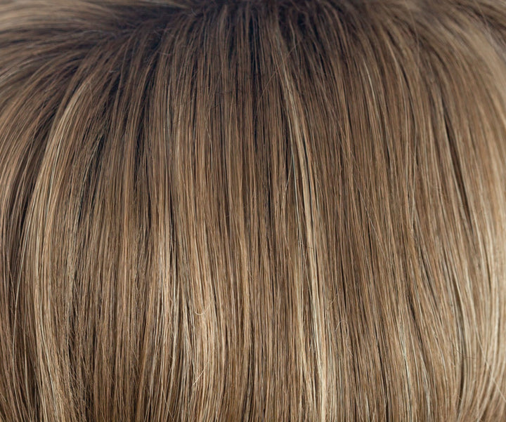 Honey Wheat-R | Med Brn rooted, Light Brown base with Honey Blonde highlight