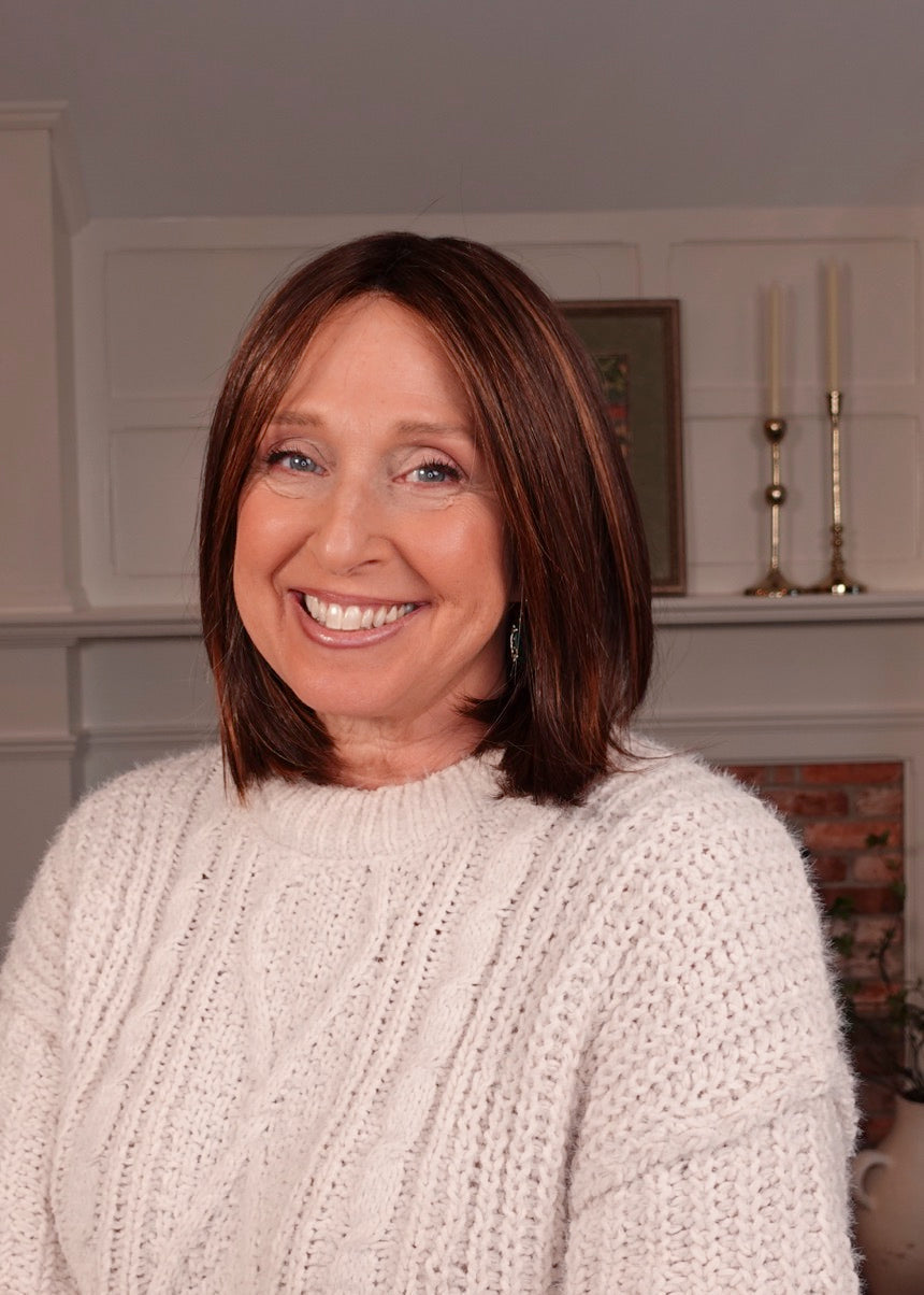 Frannie wearing Ila in Glazed Auburn-R