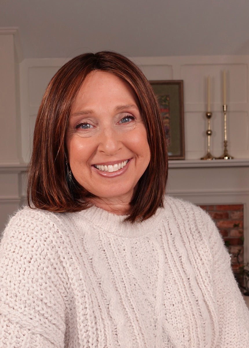 Frannie wearing Ila in Glazed Auburn-R