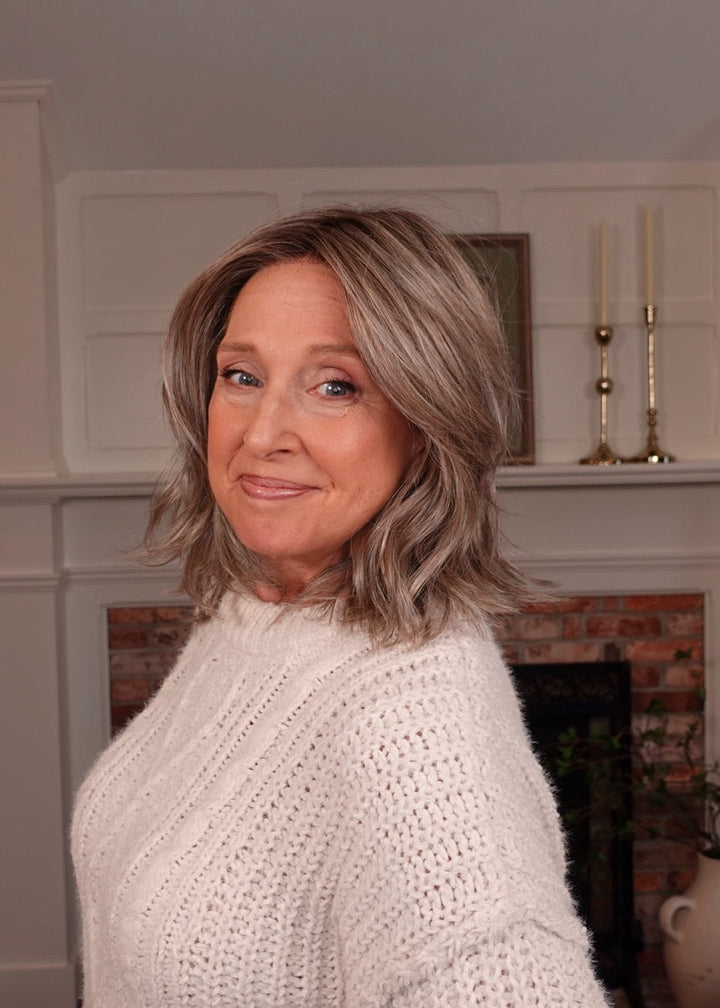 Frannie wearing Loryn in Greige-R