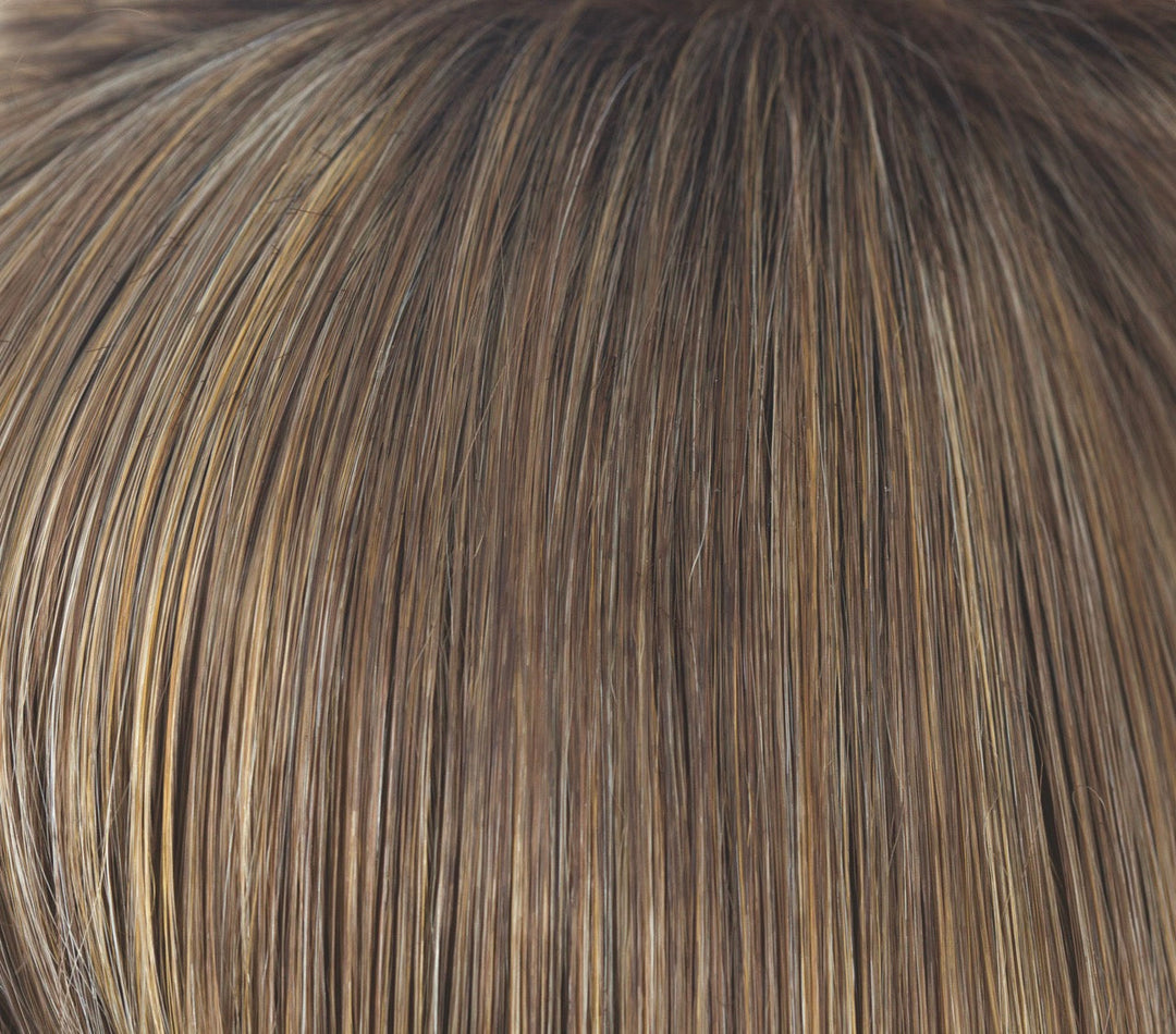 Mochaccino-R | Rooted Dark with Light Brown base with Strawberry Blonde highlights | Root: 10 Base: 30 HL: 140