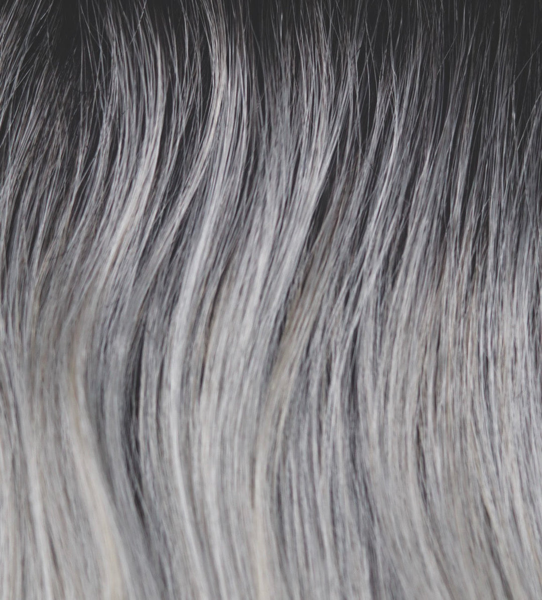 Moonstone | Dark ashy brown root with a blend of gray and light ashy blond highlights