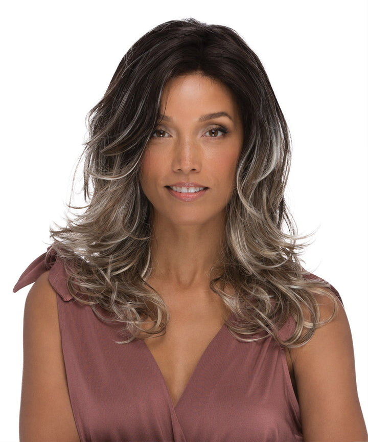 AMERICANO - Dark Brown Base with Medium Golden Brown / Pale Blonde / Platinum Blonde Painted Highlights