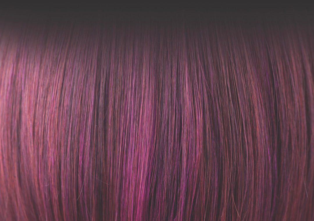 Plumberry Jam-R | Med Plum Ombre rooted with 50/50 blend of Red/Fuschia