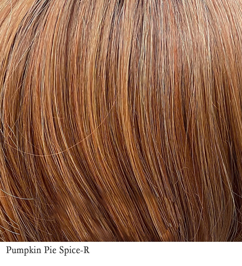 Pumpkin Pie Spice-R 27/130/613+8 | Medium brown rooted, combination of strawberry, medium and light copper red, highlighted with light blonde.