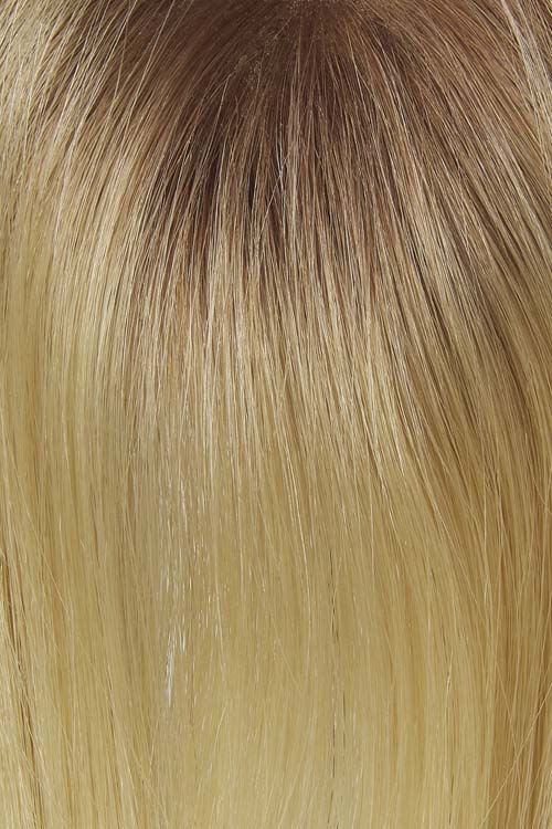 Wheat blonde with light gold blonde highlights and brown roots | Similar to 614GR