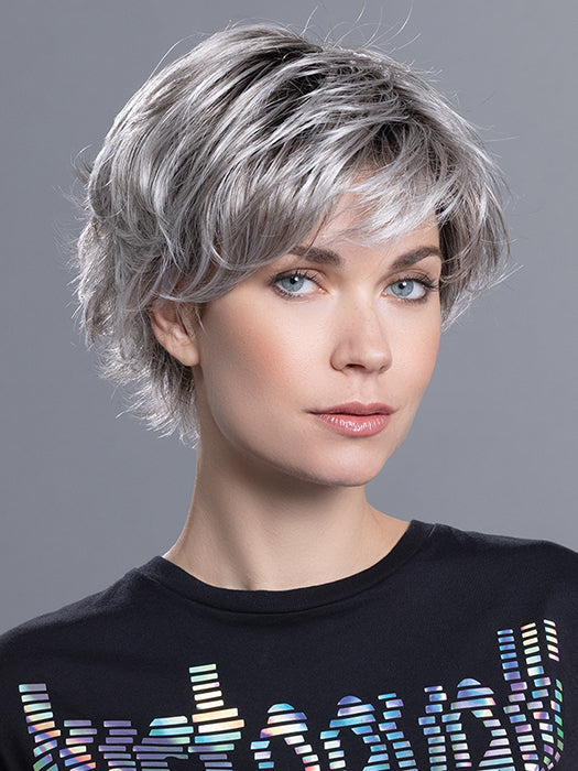 Raise in Stone Grey Rooted 56.60.48 | Blend of Medium Brown Silver Grey and White with Dark Roots