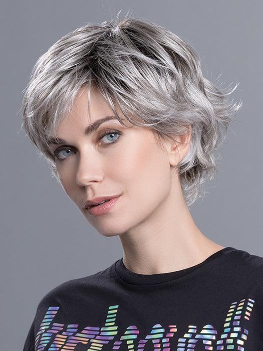 Raise in Stone Grey Rooted 56.60.48 | Blend of Medium Brown Silver Grey and White with Dark Roots