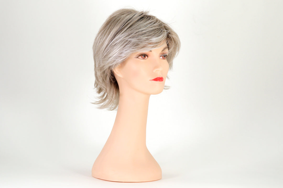 56/60/R8 | Lightest Grey Blend Rooted Medium Brown