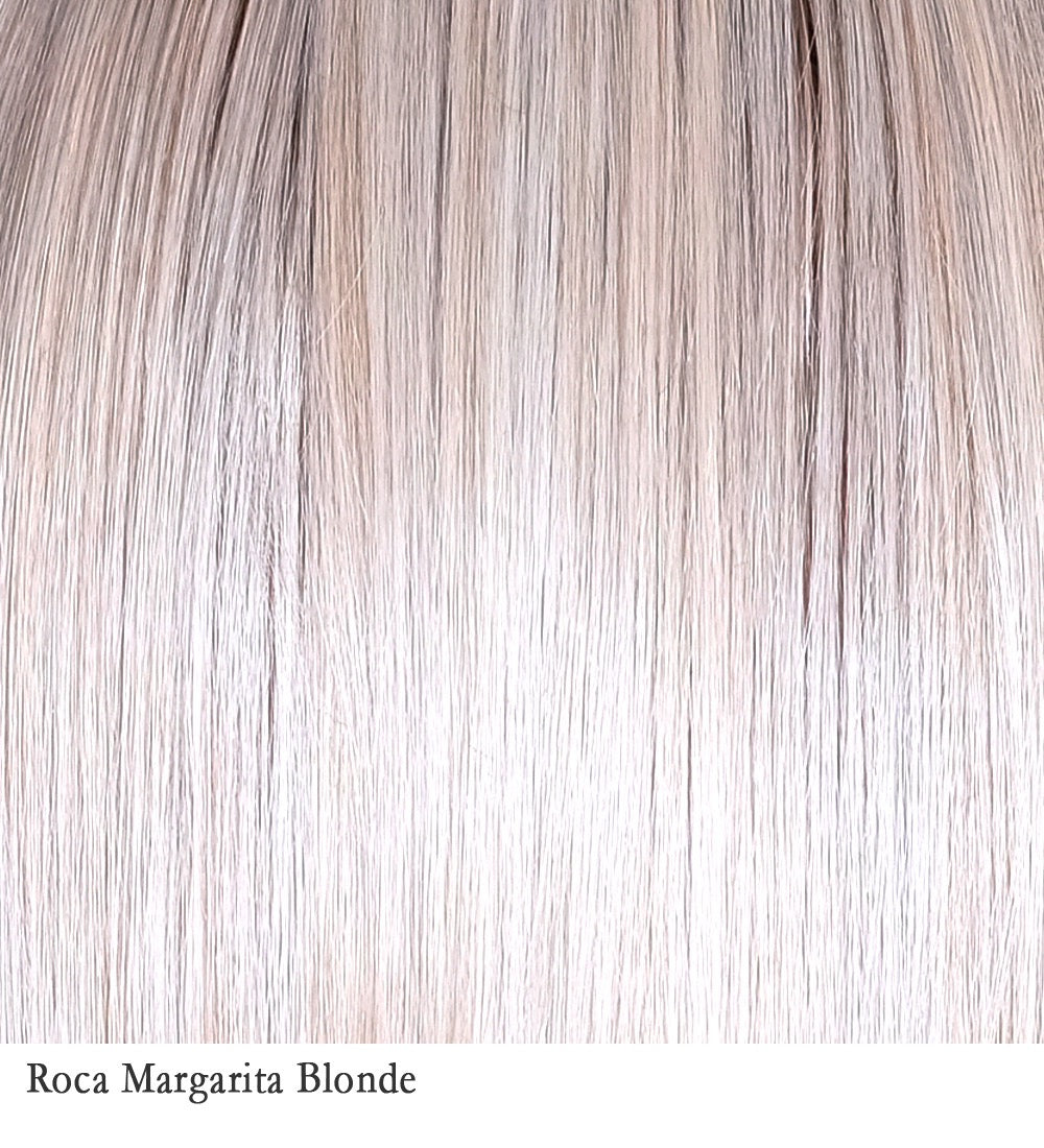 Roca Margarita Blonde 16R/17/101B | Medium and light brown root with a mixed blend of silver, pure, fresh, ash, and coconut blonde with platinum blonde highlights. Just think of Margarita on the Rock.