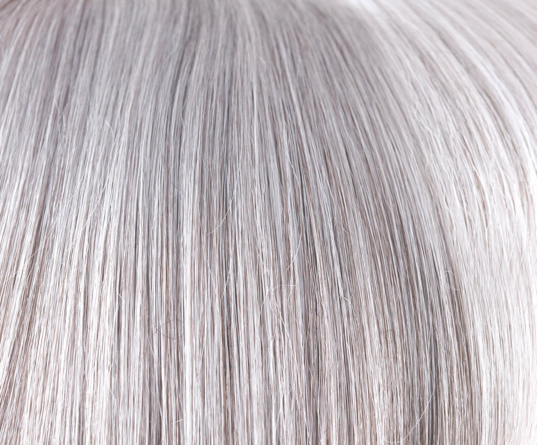 Silver Stone | Silver Medium Brown blend that transitions to more Silver then Medium Brown then to Silver Bangs | 92