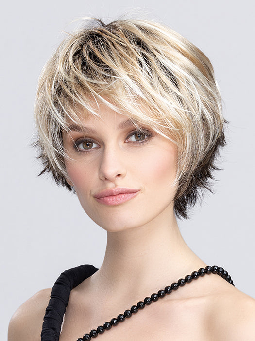 Bisquit Blonde Rooted 20.25.6 | Darkest Brown with Light Golden Blonde and Winter White Blend with Shaded Roots