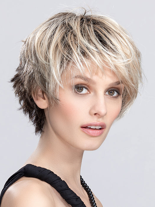 Bisquit Blonde Rooted 20.25.6 | Darkest Brown with Light Golden Blonde and Winter White Blend with Shaded Roots