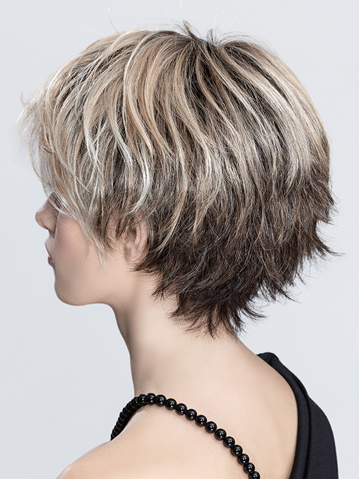 Bisquit Blonde Rooted 20.25.6 | Darkest Brown with Light Golden Blonde and Winter White Blend with Shaded Roots