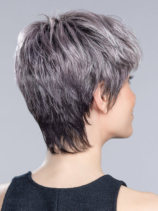 Metallic Purple Rooted | Pearl Platinum and Pure White with Black and Purple Blended throughout with Shaded Roots
