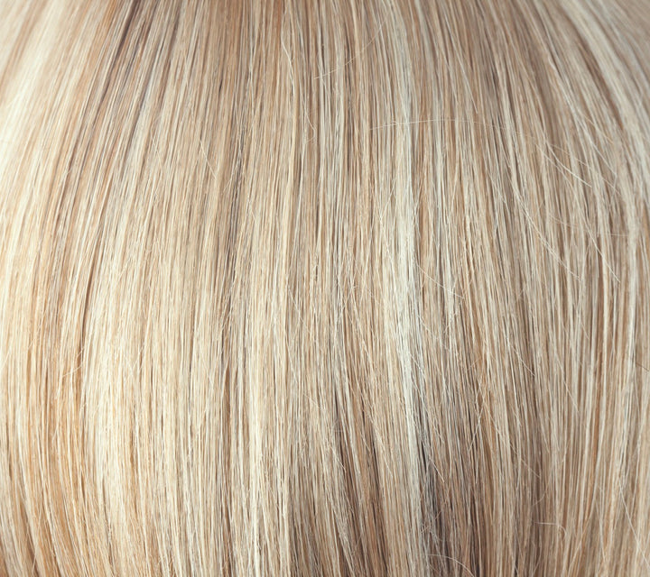 Sugar Cane | Platinum Blonde and Strawberry Blonde 50/50 blend base with Light Auburn highlight | Base: HL: 102 and 27C