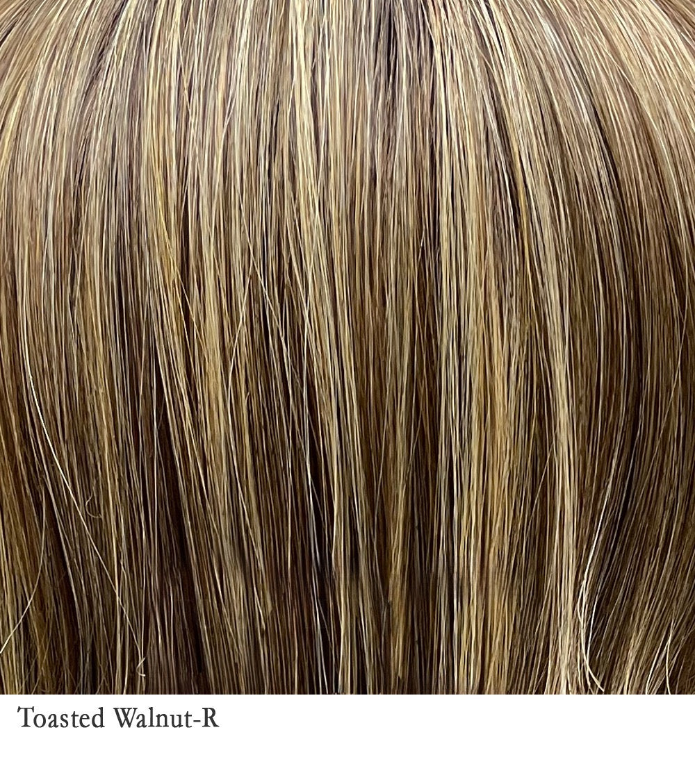 Toasted Walnut-R 10/25+8 | Medium brown rooted, ash brown, medium gold blonde, and light brown blended to perfection.