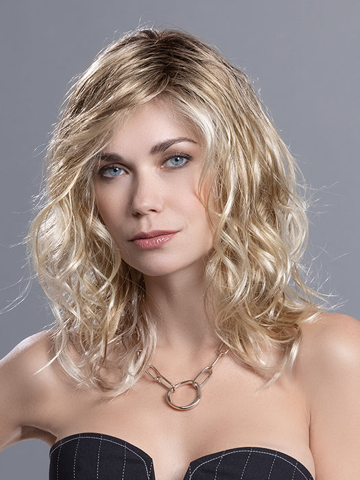 Sandy Blonde Rooted 26.22.16 | Light Golden Blonde, Light Neutral Blonde, and Medium Blonde with Dark Shaded Roots